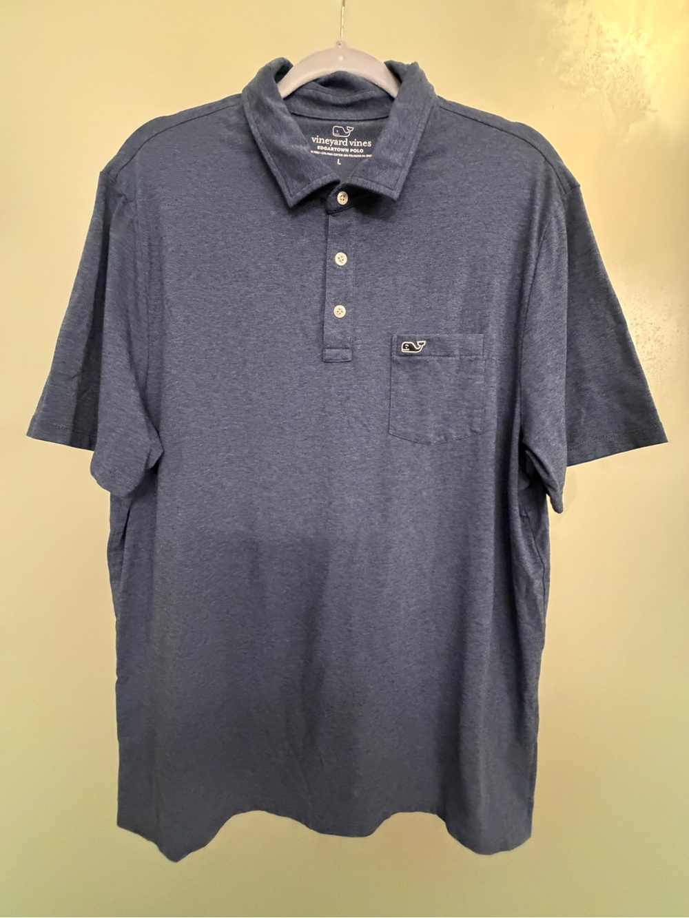 Vineyard Vines Men's Heather Navy Pocket Polo